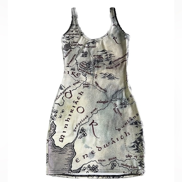 NWOT Blackmilk Middle Earth Map Dress ~ LIMITED Size Small - Picture 3 of 9